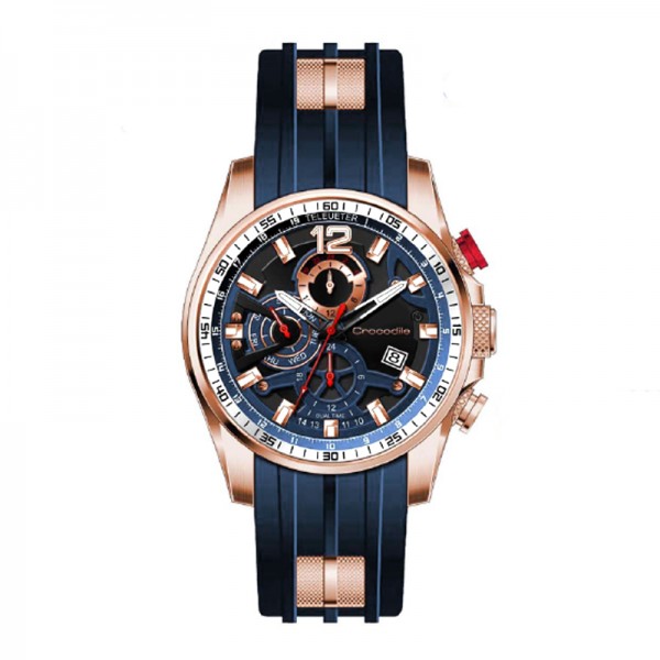 Crocodile CM-015D34C Rosegold Blue